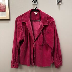 Vintage Hot Pink Corduroy Button Down!